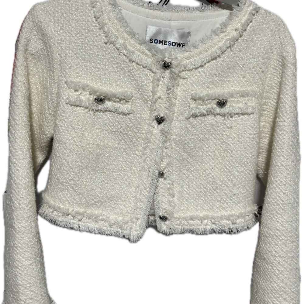 SOMESOWE White Tweed small Jacket